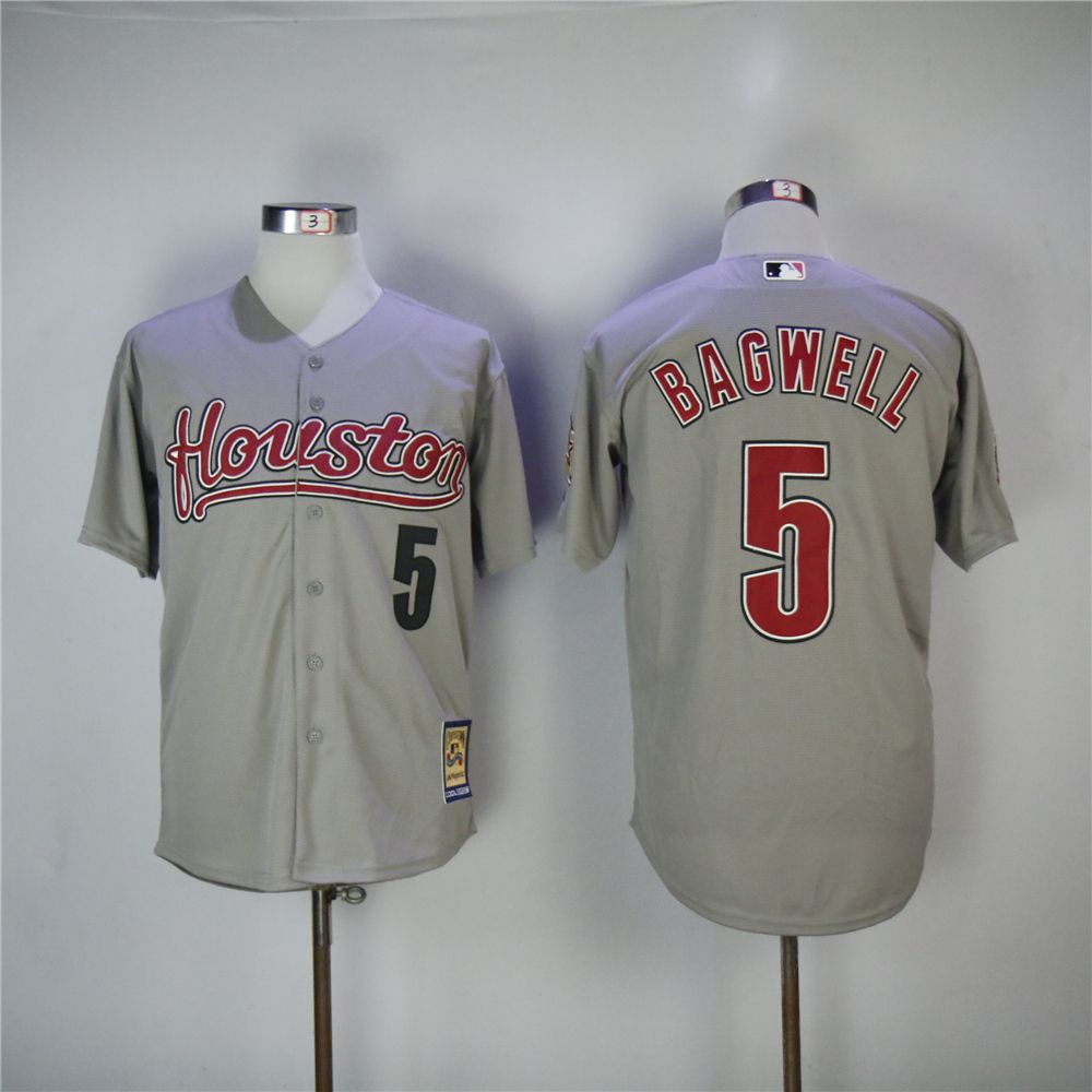 Men Houston Astros #5 Bagwell Grey Throwback 2006 MLB Jerseys->houston astros->MLB Jersey